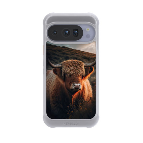 Google Pixel 10 Pro NIVOmax Vache Highland avec de grandes cornes avec IA