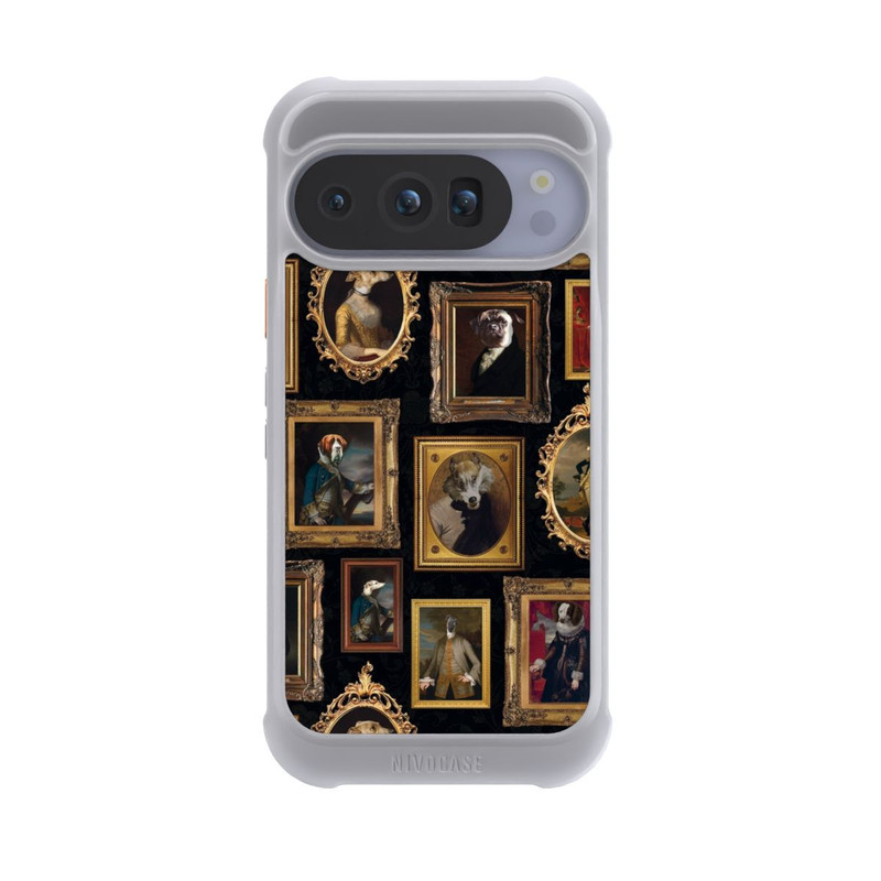 Pixel 10 Pro NIVOmax Bilderrahmen Muster Hunde altmodisch mit KI