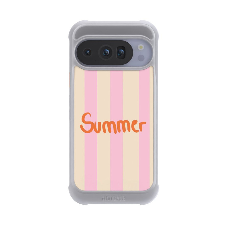 Pixel 10 Pro NIVOmax Summer- Rosa und Orange Streifen Hintergrund