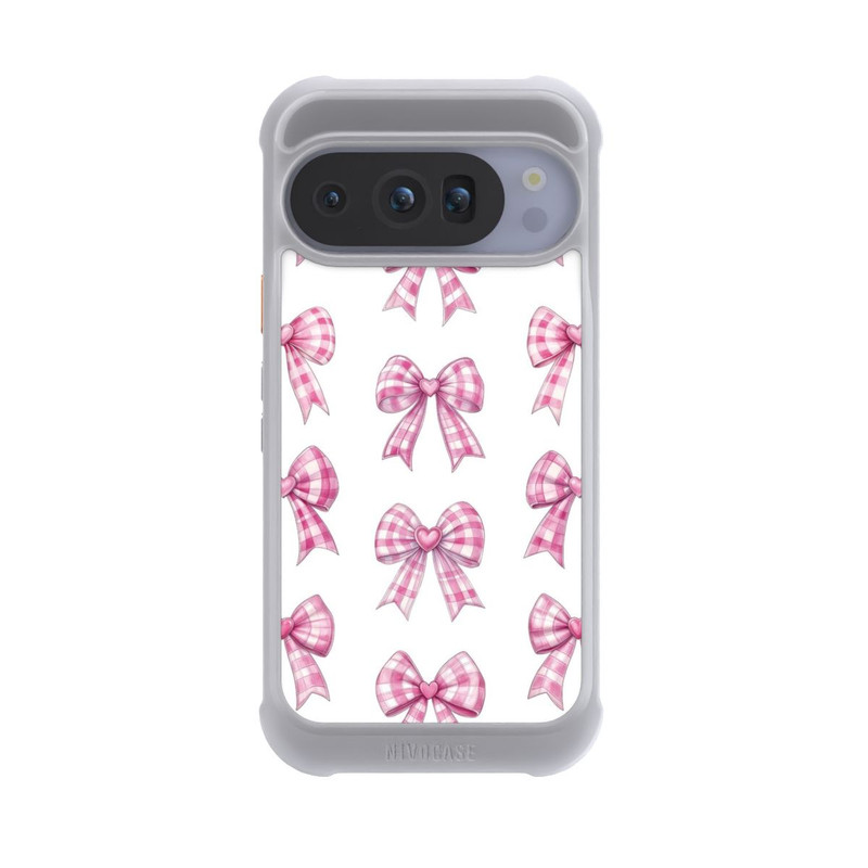 Pixel 10 Pro NIVOmax Pinke Gingham Herzen und Schleifen mit KI