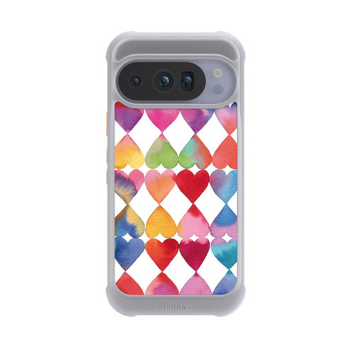 Google Pixel 10 Pro NIVOmax Colorful Watercolor Hearts Pattern