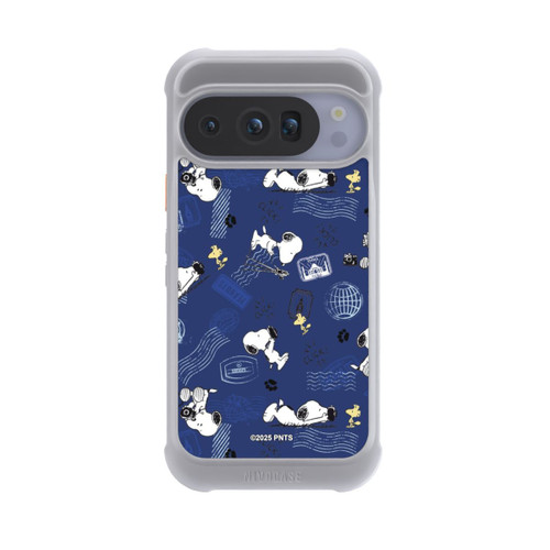 Google Pixel 10 Pro NIVOmax Peanuts Travel Stamps Pattern Blue