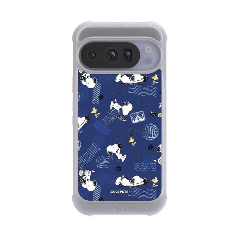 Pixel 10 Pro NIVOmax Peanuts Travel Stamps Pattern Blue