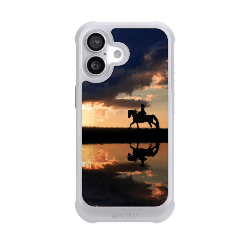 iPhone 17 NIVOmax Randonnée à Cheval au Crépuscule
