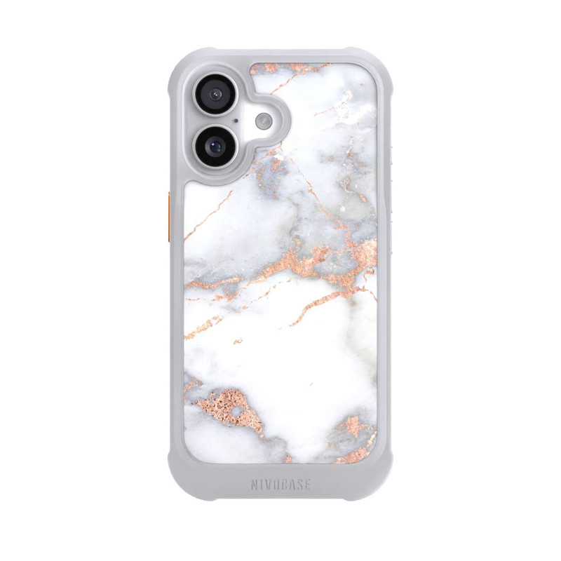 iPhone 17 NIVOmax Marbre Blanc et Doré