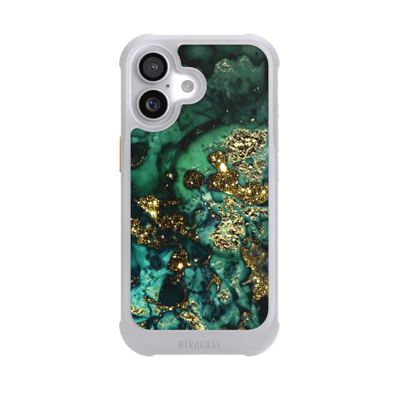 iPhone 17 NIVOmax Cyan Glitzer Marmorlook