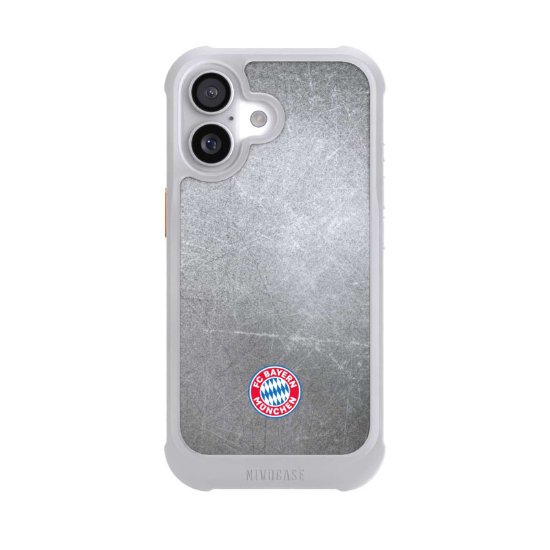 iPhone 17 NIVOmax Klassisches FCB Logo Klein - Bunt auf Metalllook
