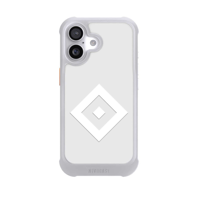 iPhone 17 NIVOmax Logo en forme de losange sur fond gris HSV