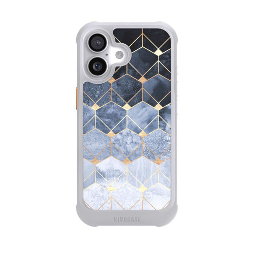  NIVOmax Impression Or Hexagones Bleus Et Diamants