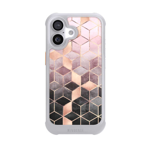  NIVOmax Imprimé Cubes Dégradés Gris Rose