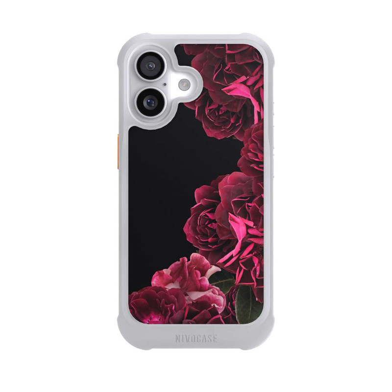 iPhone 17 NIVOmax Roses Vintage sur Fond Noir