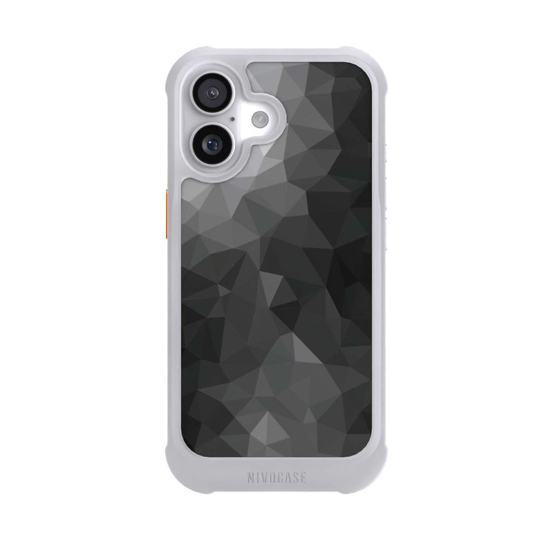 iPhone 17 NIVOmax Polygonales Mosaik Schwarz/Weiß