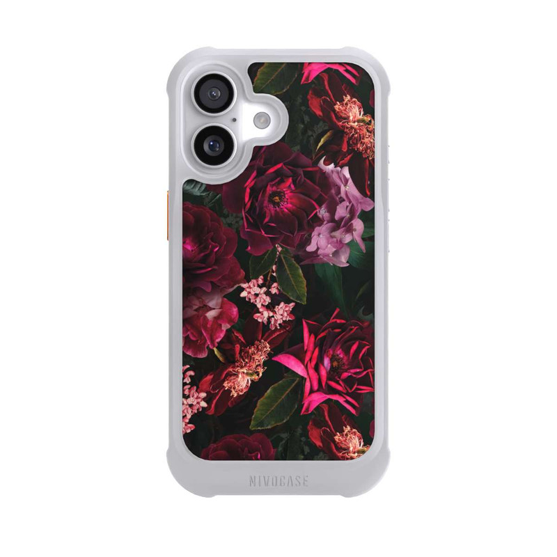 iPhone 17 NIVOmax Dunkelrote und rosa Blüten