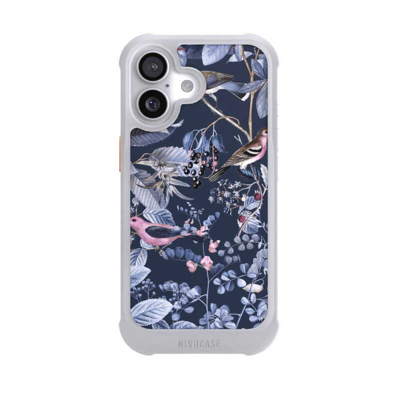 iPhone 17 NIVOmax Vögel und Beeren blau