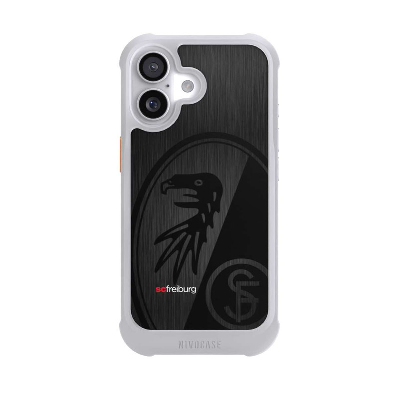 iPhone 17 NIVOmax  Kratzen Metall Hintergrund mit dem Schriftzug  Vertikal SC Freiburg