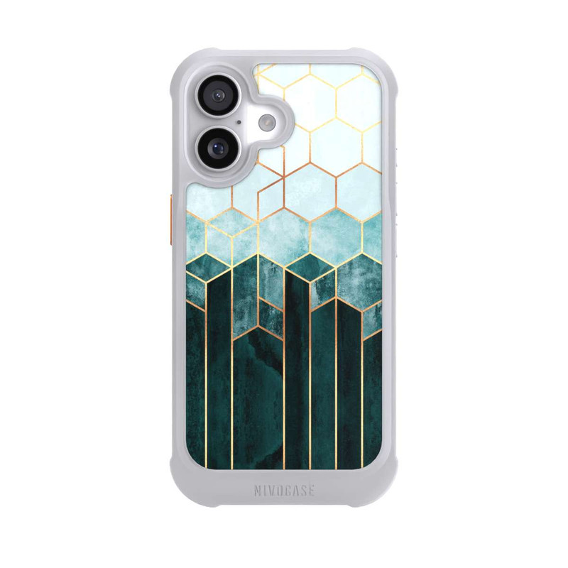 iPhone 17 NIVOmax Blaugrüne Sechsecke