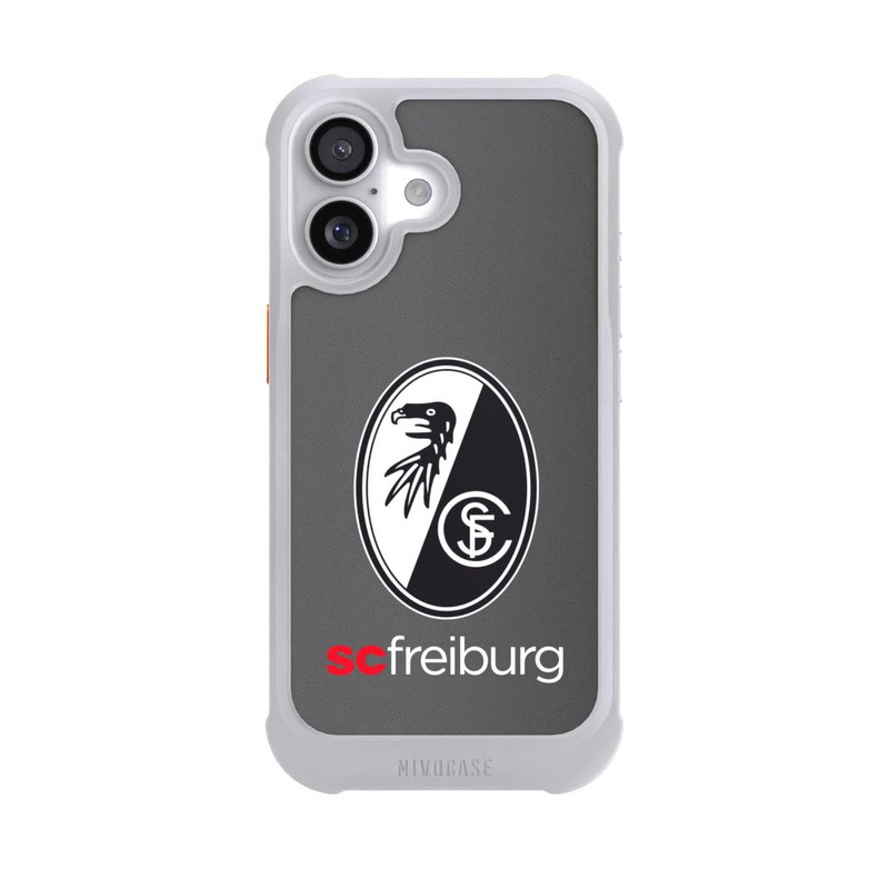 iPhone 17 NIVOmax Carbon Hell Hintergrund mit dem Schriftzug SC Freiburg