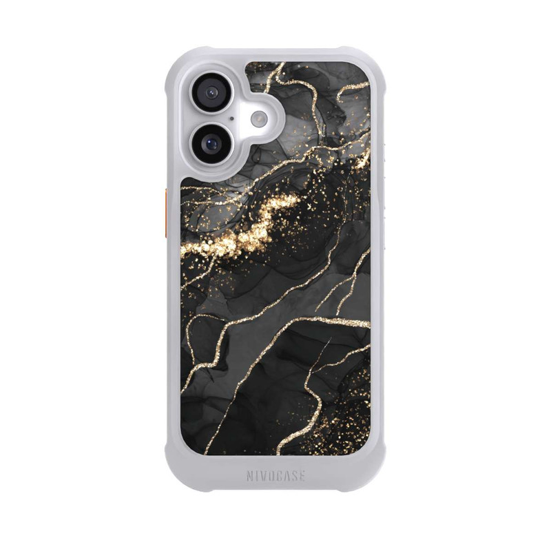 iPhone 17 NIVOmax Dunkler Marmor Wirbel Goldoptik