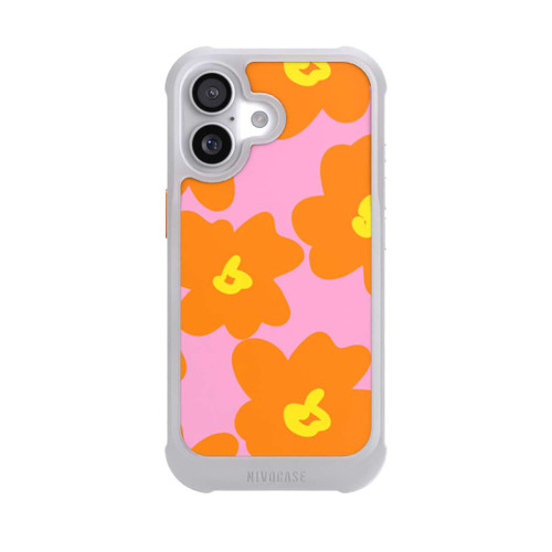  NIVOmax Retro Blumenmuster Pink und Orange