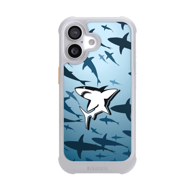 iPhone 17 NIVOmax Haie Muster Blau