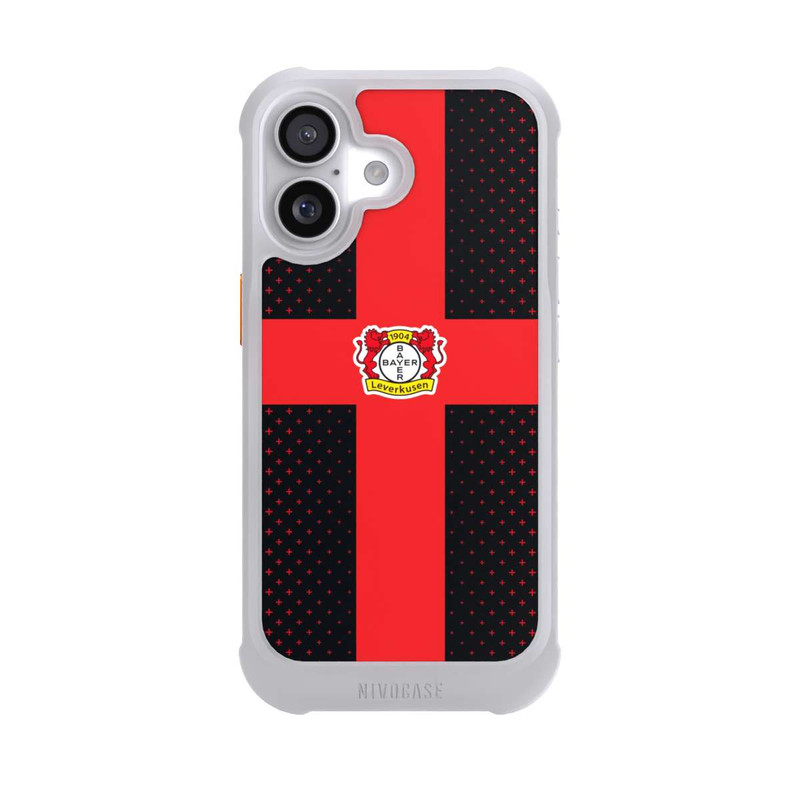 iPhone 17 NIVOmax Bayer 04 Leverkusen Rotes Kreuz auf Schwarz