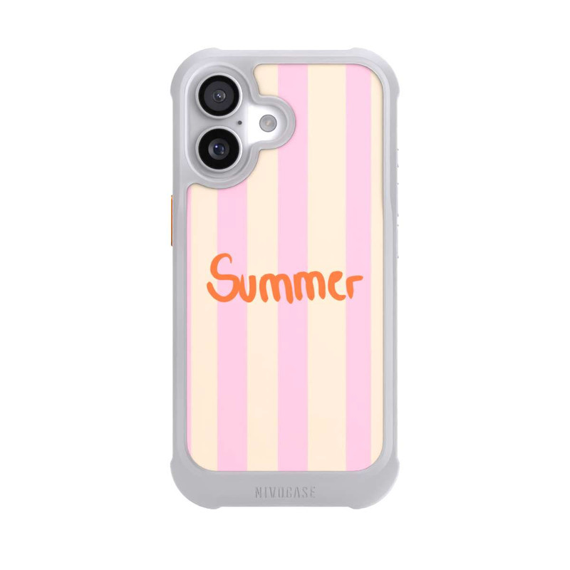 iPhone 17 NIVOmax Summer- Rosa und Orange Streifen Hintergrund