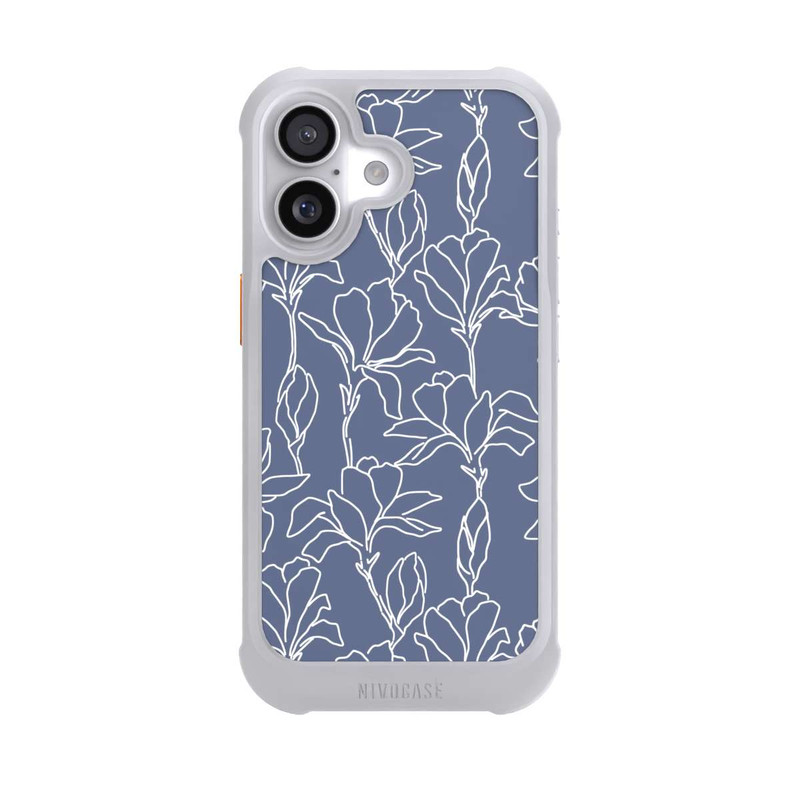 iPhone 17 NIVOmax Flower Silhouettes on Blue