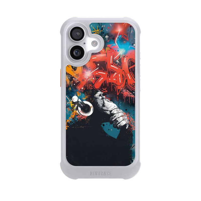 iPhone 17 NIVOmax Affe Stereo Kopfhörer Graffiti Street Art