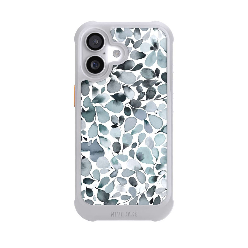 iPhone 17 NIVOmax Eucalyptus Watercolor Leaves Grey