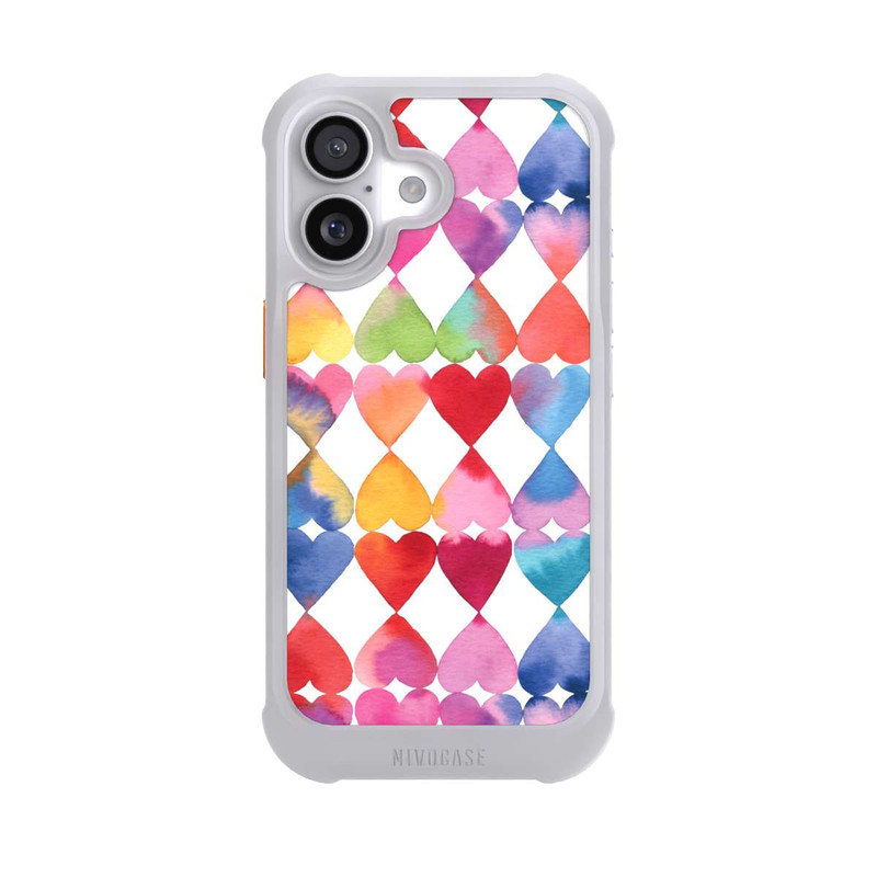 iPhone 17 NIVOmax Colorful Watercolor Hearts Pattern