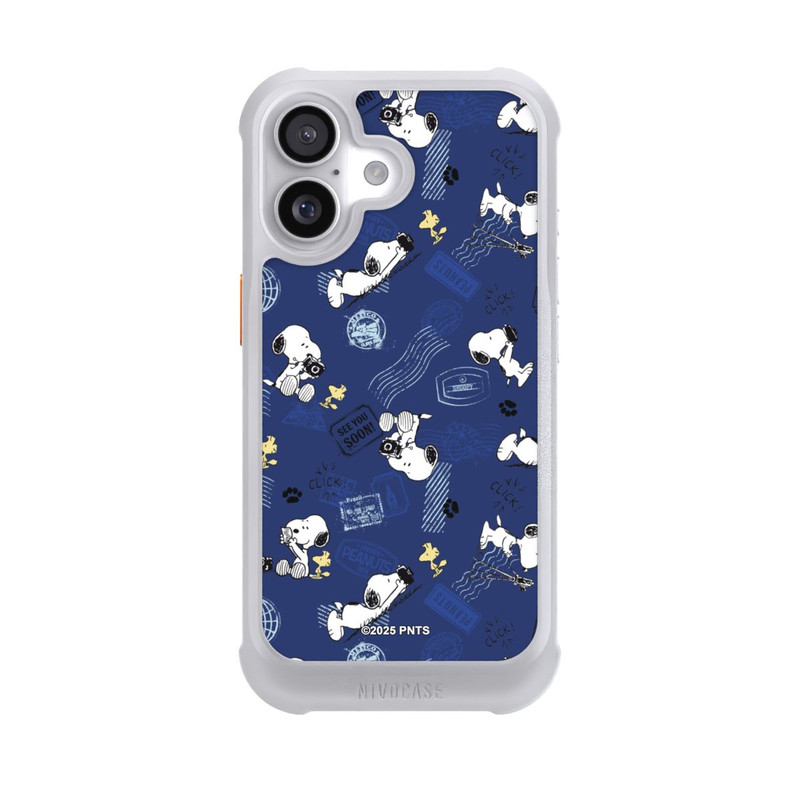 iPhone 17 NIVOmax Peanuts Travel Stamps Pattern Blue