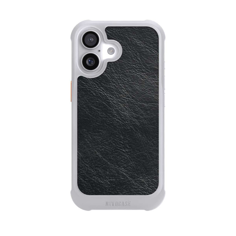 iPhone 17 NIVOmax Schwarzer Lederlook Hintergrund