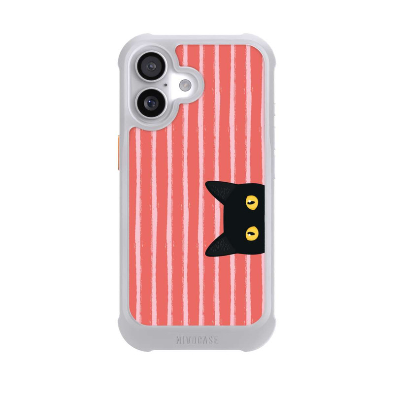 iPhone 17 NIVOmax Black Cat on Orange Stripes