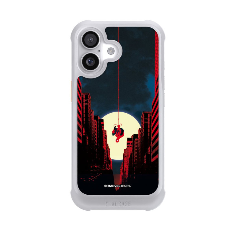 iPhone 17 NIVOmax Spider-Man Marvel between Skyscrapers