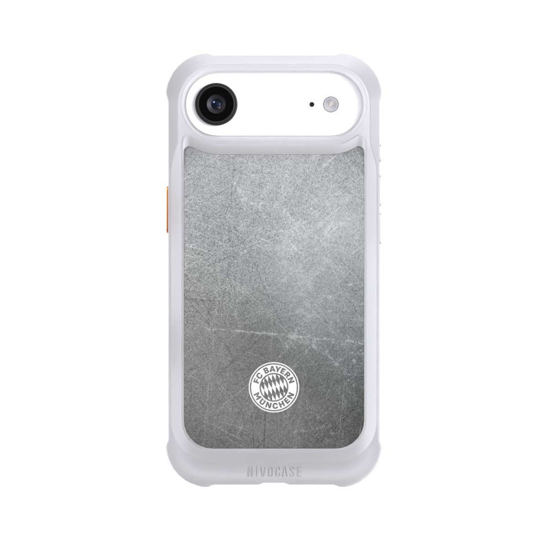 iPhone Air NIVOmax Logo FCB Classique Petit - Blanc sur Fond Métallique