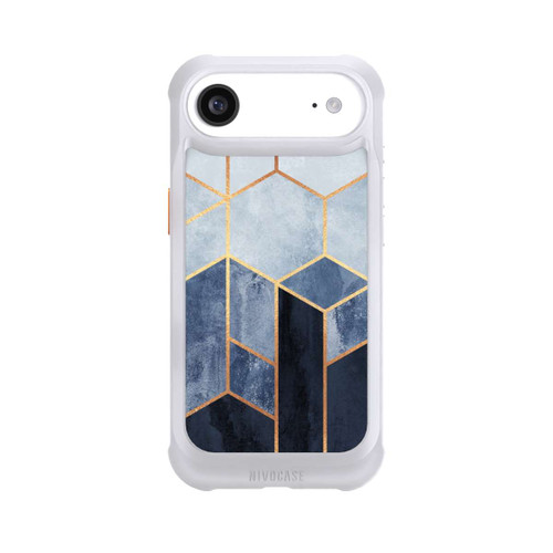Apple iPhone Air NIVOmax Blauer Farbverlauf Sechsecke Golddruck