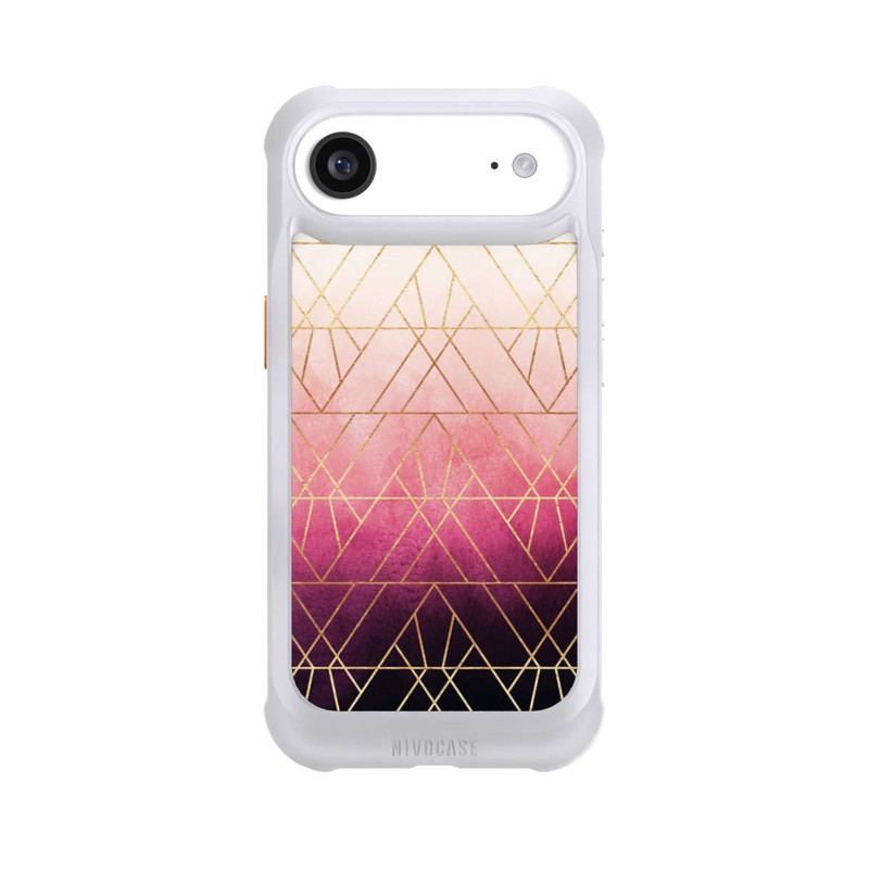 iPhone Air NIVOmax Pink Ombre Dreiecke Golddruck