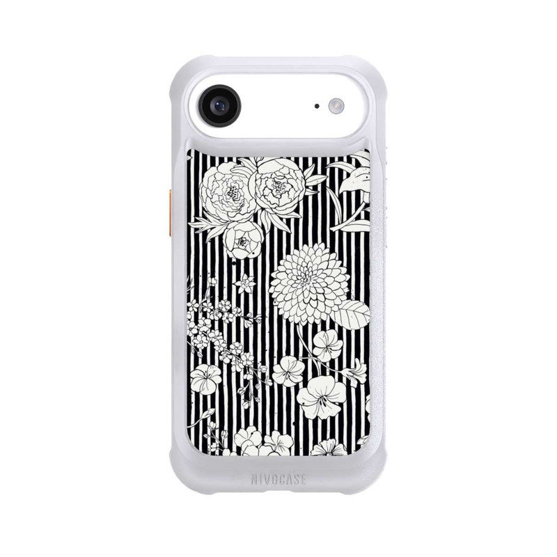 iPhone Air NIVOmax Flowers and Stripes Black and White