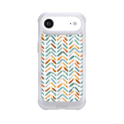 Apple iPhone Air NIVOmax Elegantes Herbstchevron Blau Orange