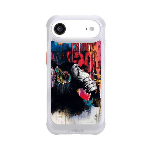 Apple iPhone Air NIVOmax Affe Stereo Kopfhörer Graffiti Street Art Blau