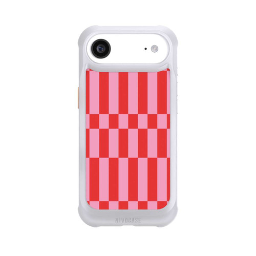Apple iPhone Air NIVOmax Checked Abstract Bold Coral Red and Pink Color Block