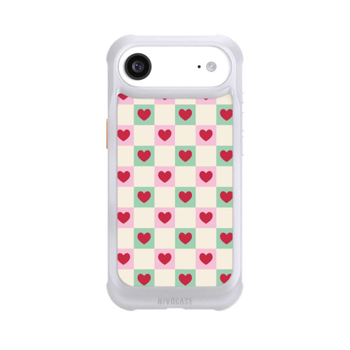 Apple iPhone Air NIVOmax Valentine Checked Hearts Pattern Pink Green