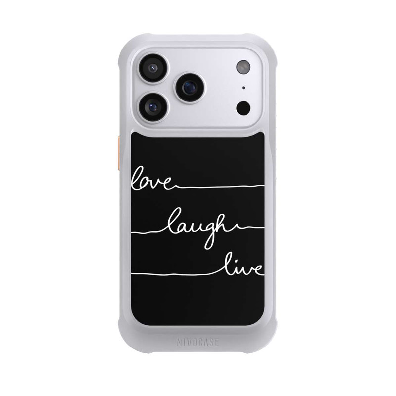iPhone 17 Pro NIVOmax Love Laugh Live weiß/schwarz