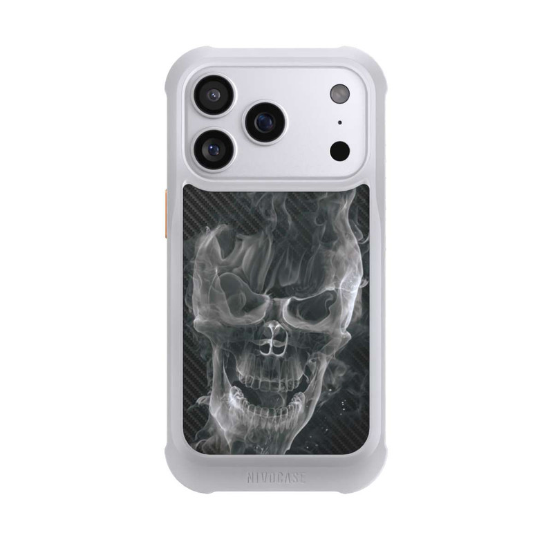 iPhone 17 Pro NIVOmax rauchender Totenkopf Carbon