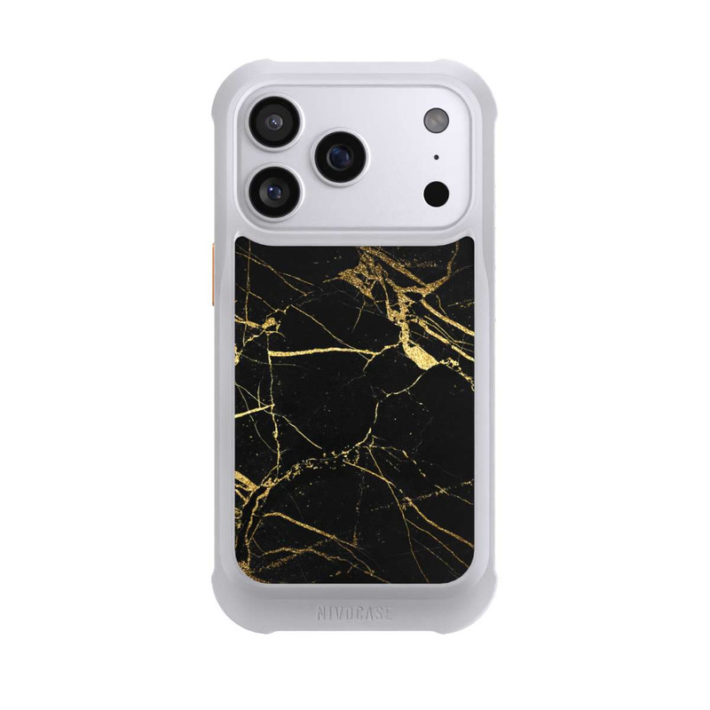 iPhone 17 Pro NIVOmax Schwarzgoldener Marmor-Look