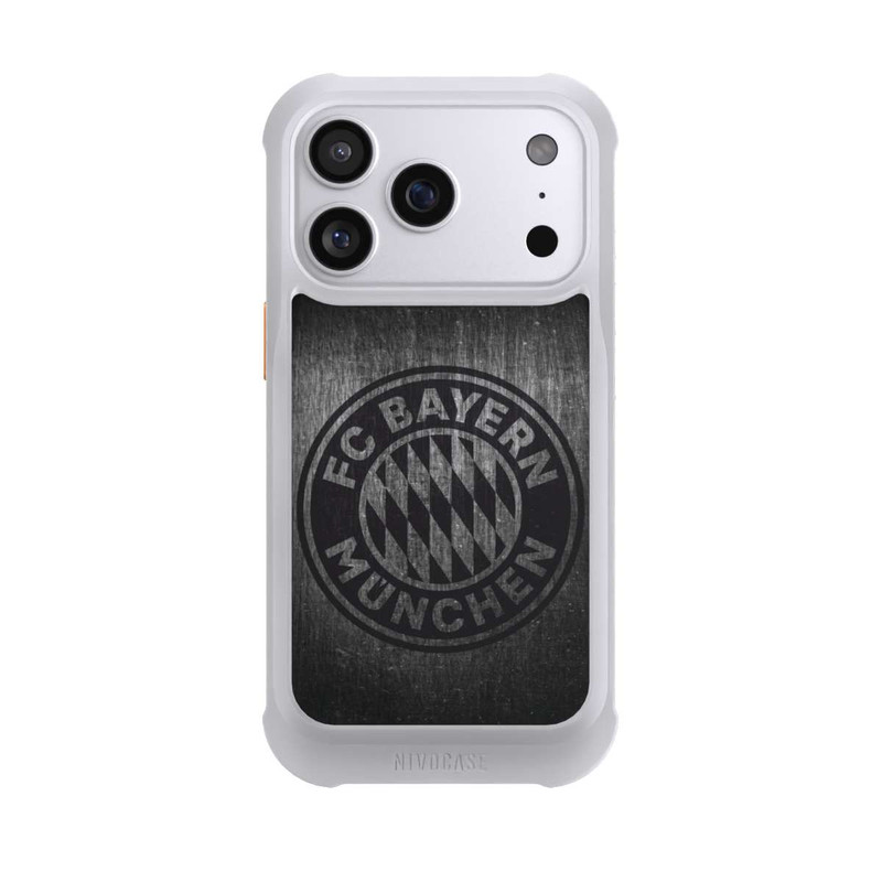 iPhone 17 Pro NIVOmax Metalllook FCB Logo einfarbig