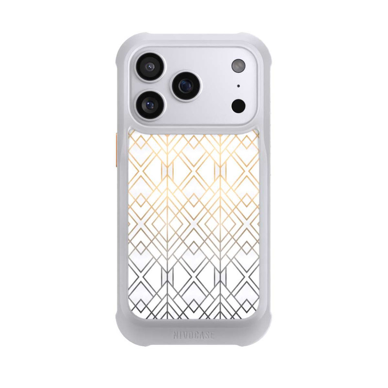 iPhone 17 Pro NIVOmax Gold und Grauer Geo Golddruck