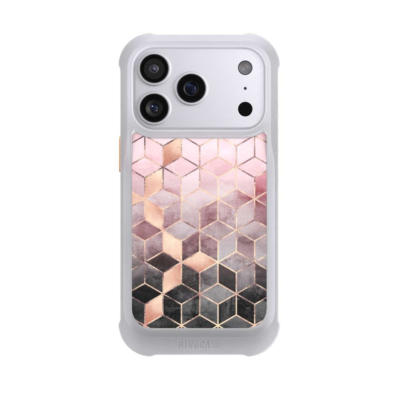 iPhone 17 Pro NIVOmax Pink-grauer Farbverlauf Würfel Druck