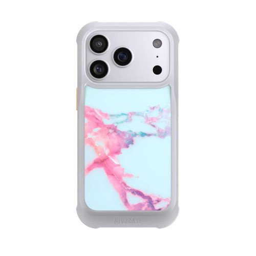 Apple iPhone 17 Pro NIVOmax Light Blue Iridescent Vein Marble