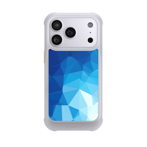 Apple iPhone 17 Pro NIVOmax Mosaïque Polygonale Bleue